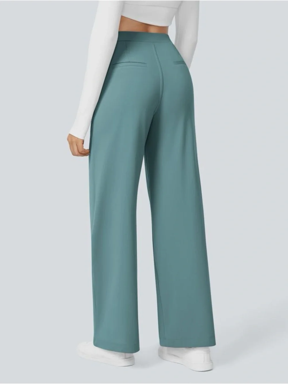 HALARA Flex DayStretch High Waisted Pocket Straight Leg Work Pants - Artic - Picture 2 of 4